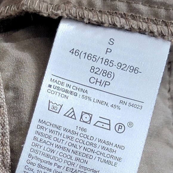 Gap Shorts Mens Small Khaki Linen Blend Flat Front Drawstring Bermuda Jogger - Picture 10 of 11